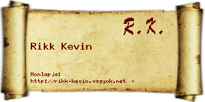 Rikk Kevin névjegykártya